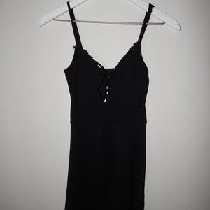 Black Crochet Skater Dress